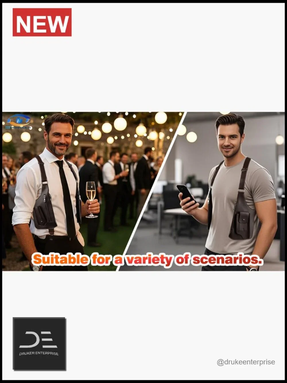 Anti-Theft Adjustable Strap Body Sling Bag for Men